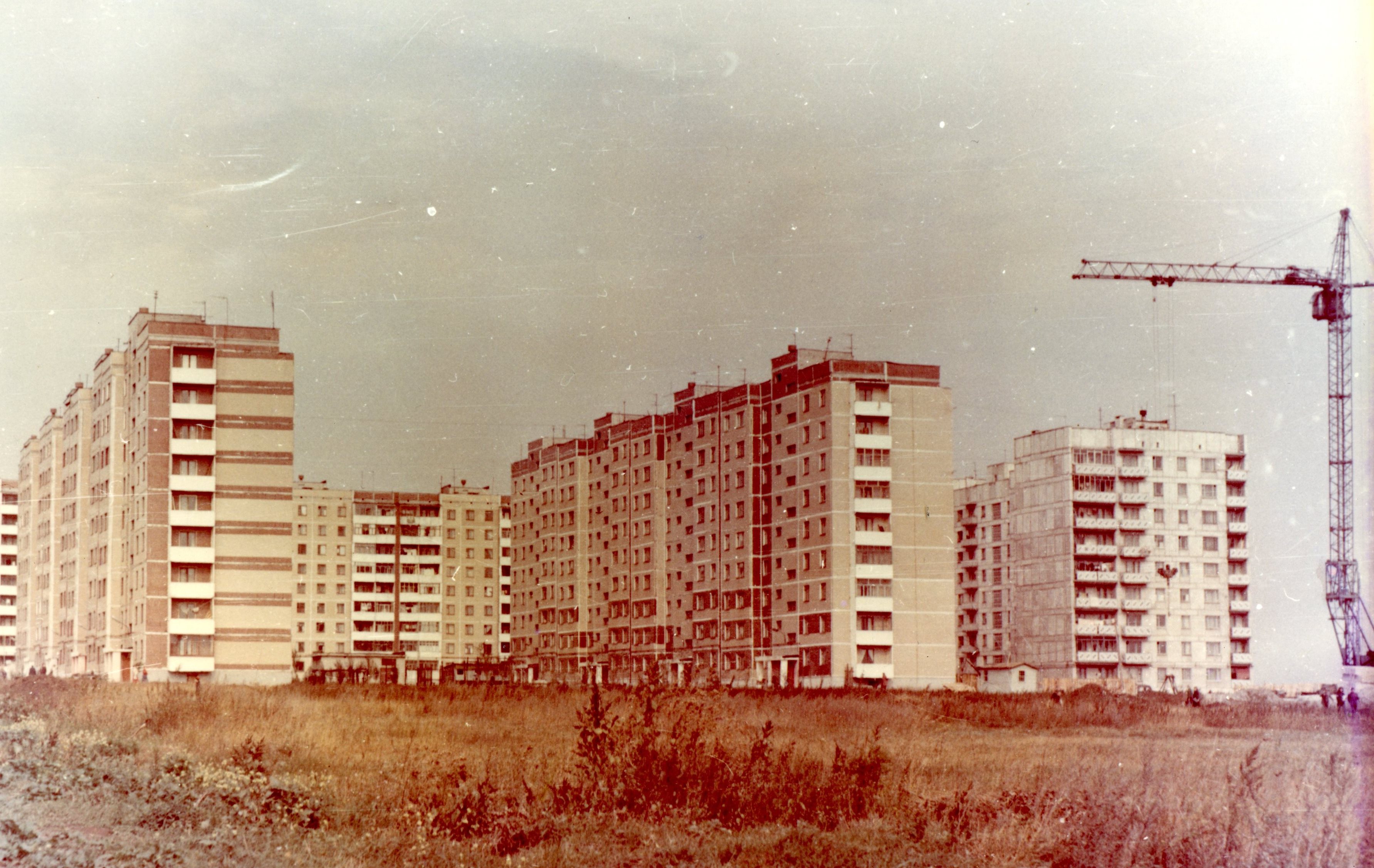 Строительство микрорайонов 1980-е годы.